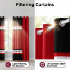 Black & Red Bohemian bedspread and curtain set - matching curtain panels