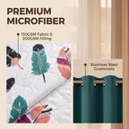 Boho Feather Bedspread & Curtain Set – 9 Pieces