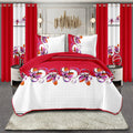 Red & White Butterfly bedspread and curtain set - coordinated bedroom