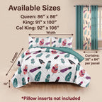 Boho Feather Bedspread & Curtain Set – 9 Pieces