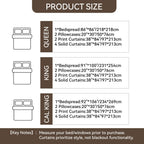 Brown Geometric bedspread and curtain set - coordinated bedroom