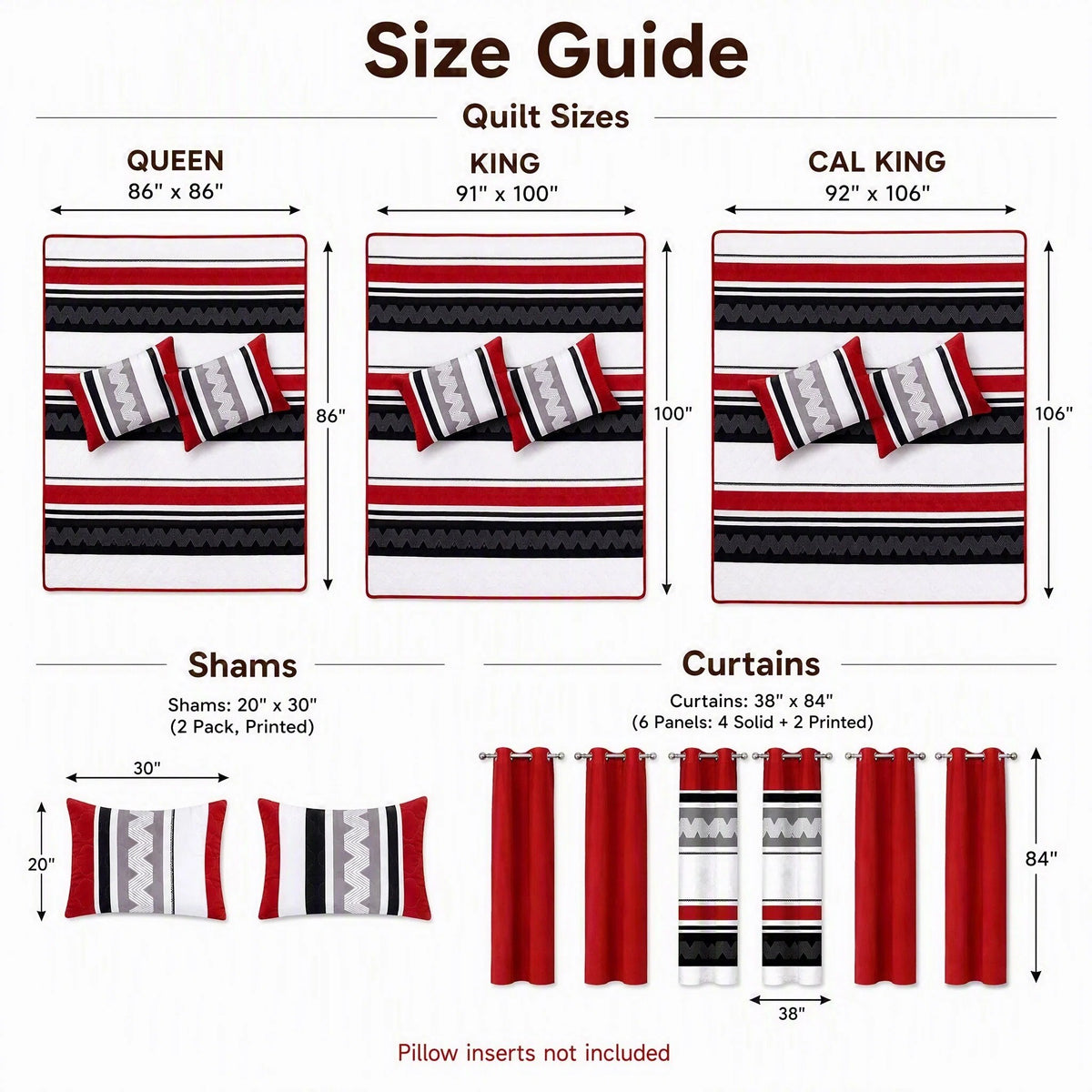 Red & Black Geometric Chevron bedspread and curtain set - coordinated bedroom