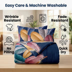 Navy Feather bedspread and curtain set - care guidance
