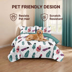 Boho Feather Bedspread & Curtain Set – 9 Pieces
