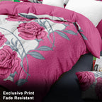 Pink Rose Bedspread & Curtain Set – 9 Pieces