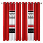 Red & Black Geometric Chevron bedspread and curtain set - coordinated bedroom