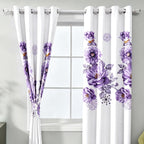 Purple Gem Floral bedspread and curtain set - curtain detail