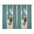 Green Geometric Circle bedspread and curtain set - coordinated bedroom