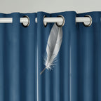 Navy Feather bedspread and curtain set - coordinated bedroom