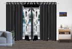 Black & White Feather bedspread and curtain set - coordinated bedroom
