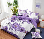 Purple Gem Floral bedspread and curtain set - bedroom view