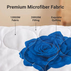 Blue & Black Rose Bedspread & Curtain Set – 9 Pieces